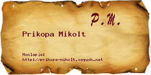 Prikopa Mikolt névjegykártya